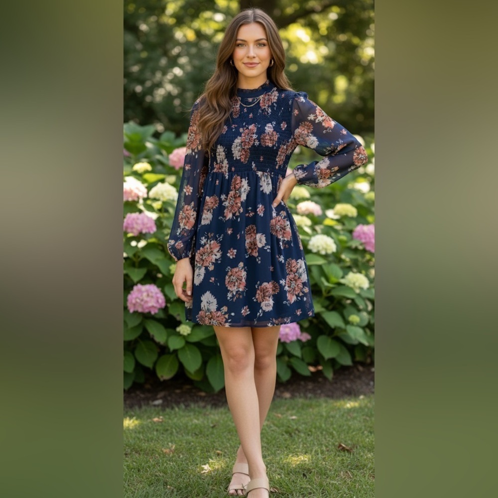 As U Wish floral dress women’s size small NWT